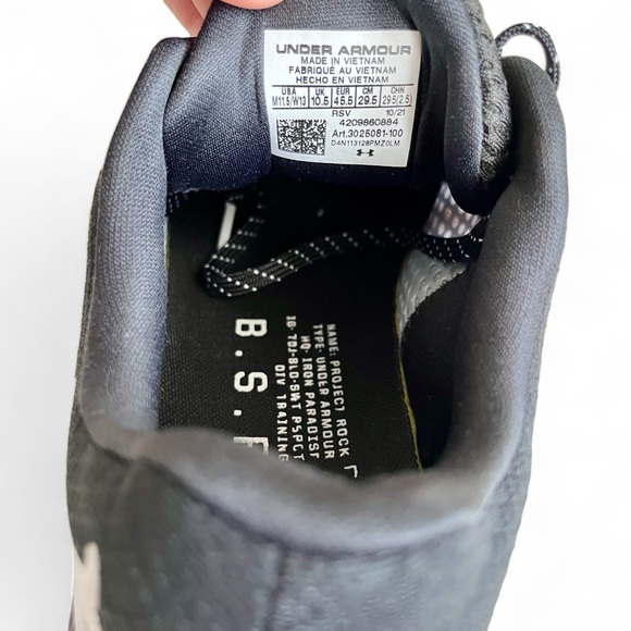 Under Armour Project Rock BSR 2 Training Crossfit Shoes White Black Mens US 11.5 - Picture 9 of 13